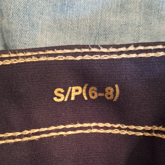 Peter Nygard Blue Cropped Ankle Jeans with Distressed Stripes. NWOT Size SMALL - Picture 13 of 14